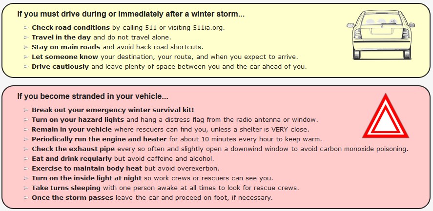 Tips for driving in severe cold weather